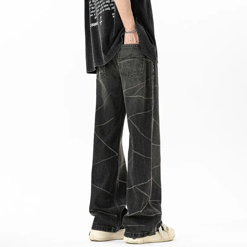DESSO Jeans Unisex Black Gray Tie Dye-5