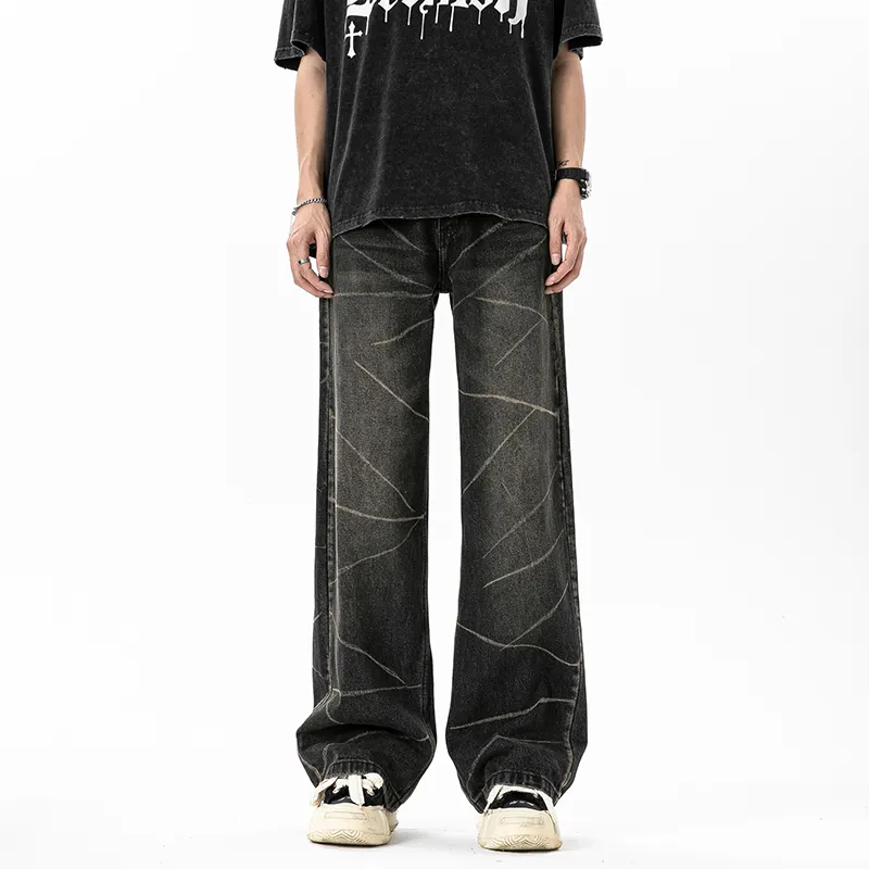 DESSO Jeans Unisex Black Gray Tie Dye-3