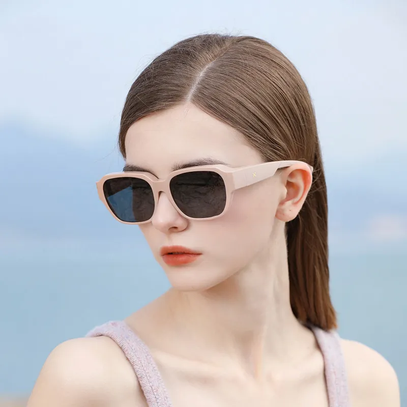 LOHO TR90 Square Large Frame Sunglasses For A Slimmer Face Appearance Unisex Black-28