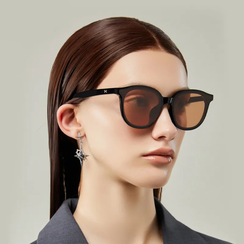 LOHO Plate Frame Round Sunglasses Women's-10