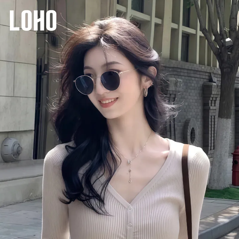 LOHO Alloy Round Driving Travel UV Protection Sun Protection Sunglasses Unisex-2