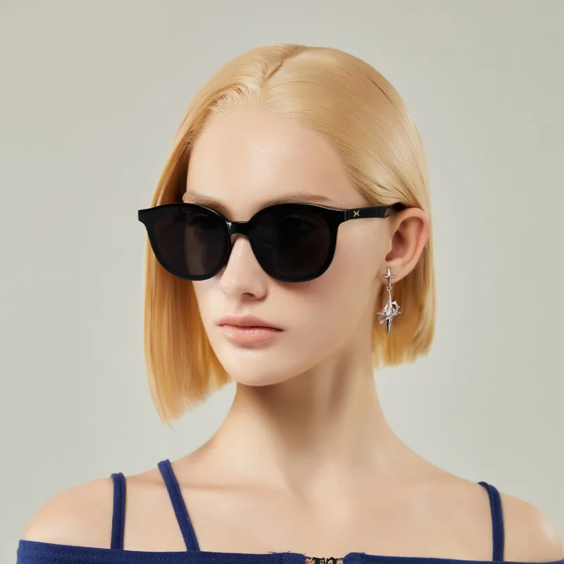 LOHO Plate Frame Round Sunglasses Women's-6