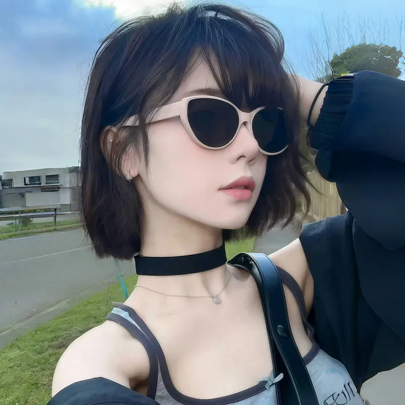 LOHO Plate Frame Cat Eye Driving Outdoors Travel Photography Sun Protection Ultraviolet Sunglasses Unisex-5