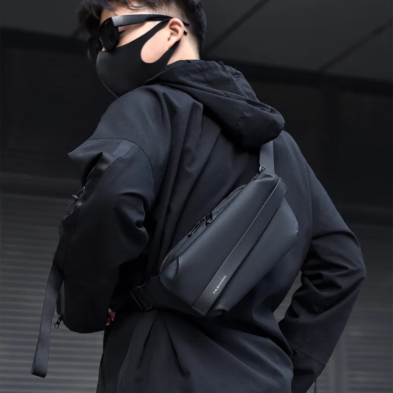 COLINS KEIRS Abrasion Resistant Fabric Shoulder Bag Unisex Black-1