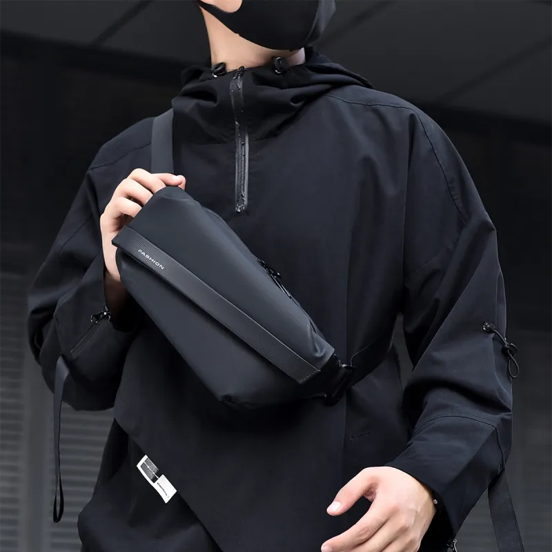 COLINS KEIRS Abrasion Resistant Fabric Shoulder Bag Unisex Black-2