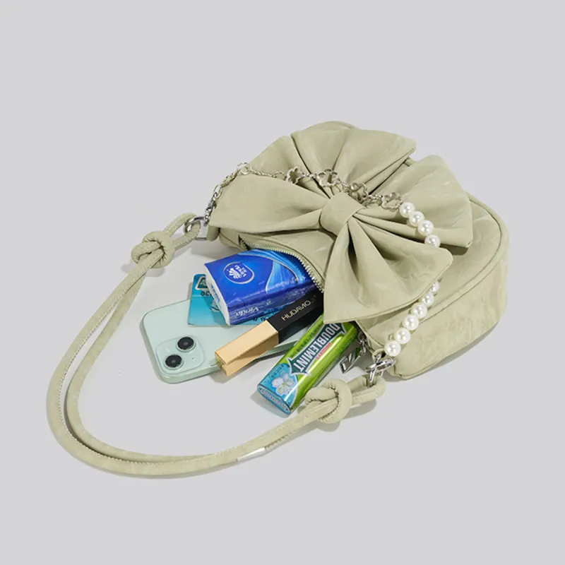 COLINS KEIRS Synthetic Leather Premium Texture Pearl Decoration Fashion Crossbody Shoulder Bag Regular Women's Green-5