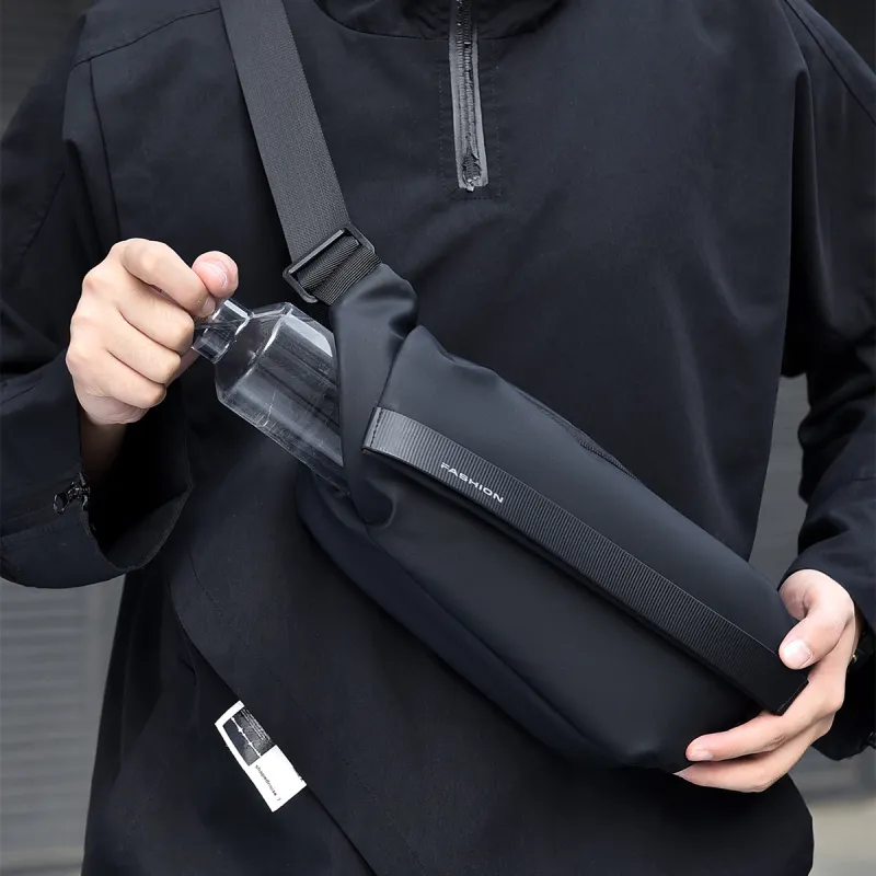 COLINS KEIRS Abrasion Resistant Fabric Shoulder Bag Unisex Black-3