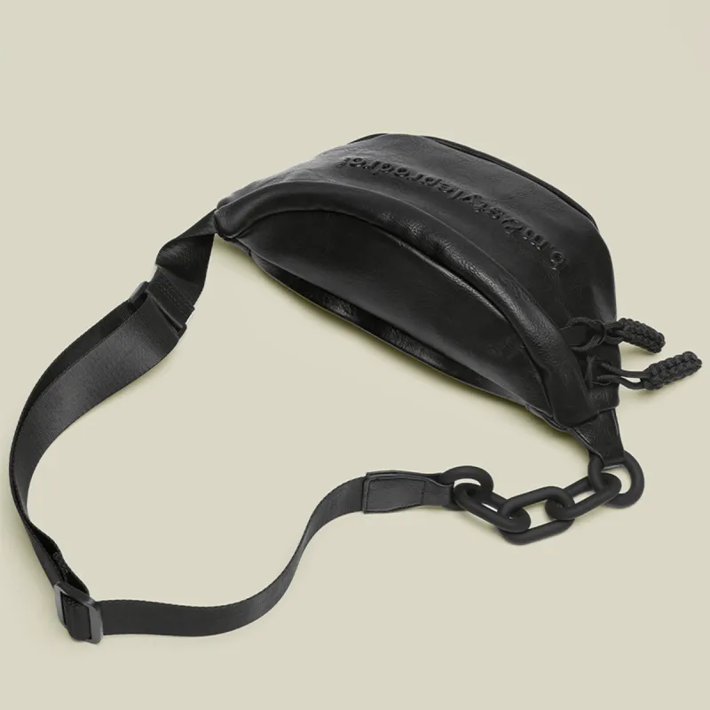 COLINS KEIRS PU Versatile Casual Sports Cycling Shoulder Bag, Crossbody Bag Fanny Pack Regular Unisex Black-4