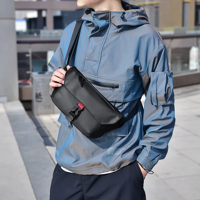 COLINS KEIRS Fabric Crossbody Biker Cycling Bag Commute One Shoulder Small Bag Men's Black/Gray/Blue-4