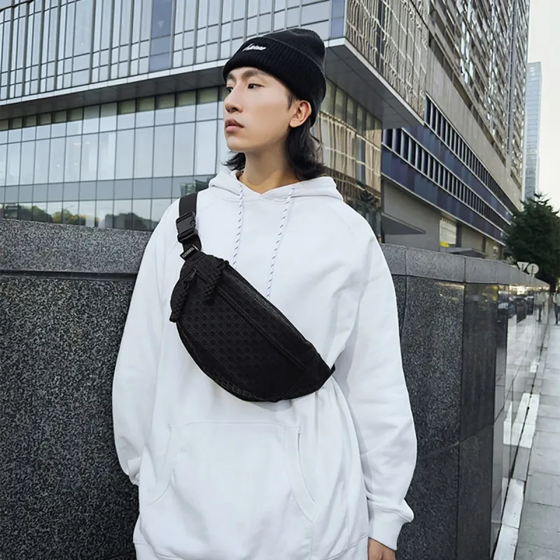 COLINS KEIRS PU Minimalist Style Sports One Shoulder Cycling Fanny Pack Sling Bag Regular Unisex Black-2