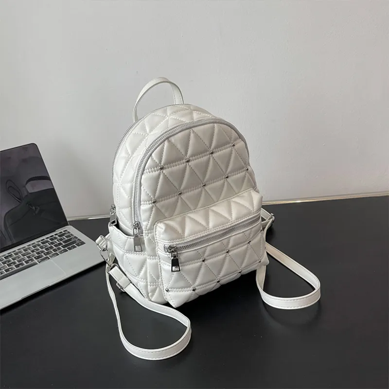 COLINS KEIRS PU Everyday Commute With Large Capacity Backpack Regular Women's White-6