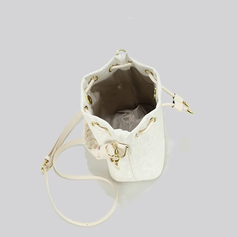 COLINS KEIRS Synthetic Leather Minimalist Style Trendy Commute One Shoulder Crossbody Handbag Regular Women's White-5