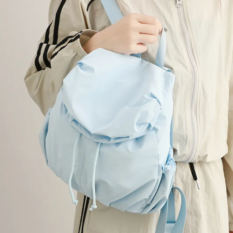COLINS KEIRS Nylon Fabric University Student Backpack Fashion Trend Refreshing Backpack Women's Blue/Ecru-3
