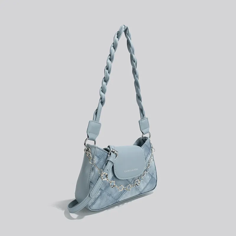 COLINS KEIRS Synthetic Leather Fashion Trend Chain Portable Shoulder Bag Shoulder Bag Regular Women's Blue-1