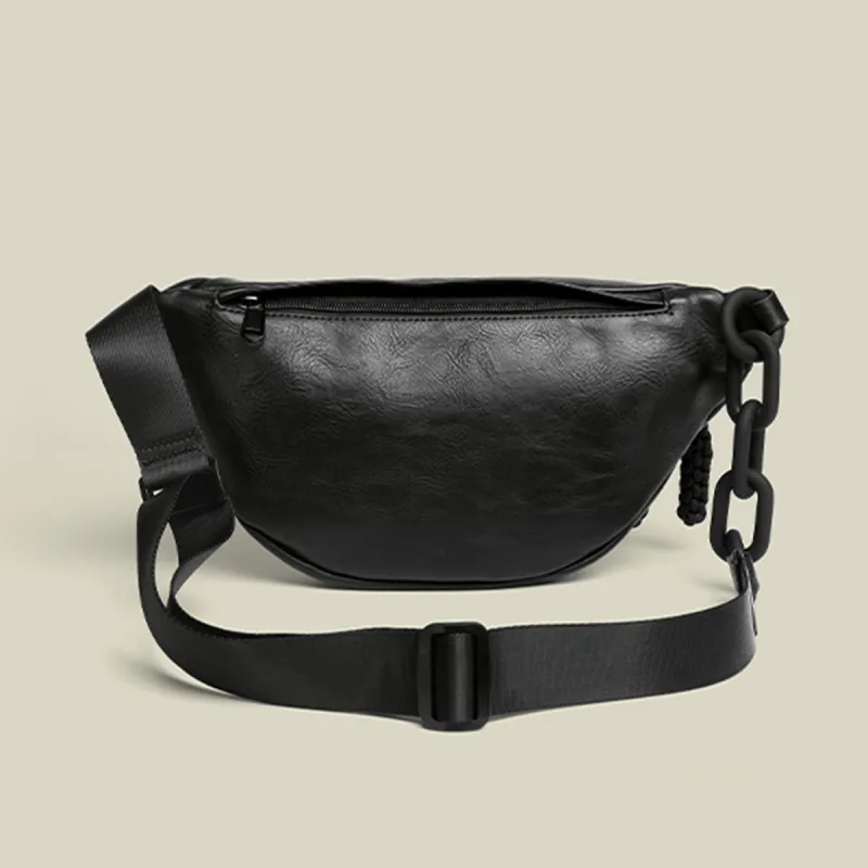 COLINS KEIRS PU Versatile Casual Sports Cycling Shoulder Bag, Crossbody Bag Fanny Pack Regular Unisex Black-5