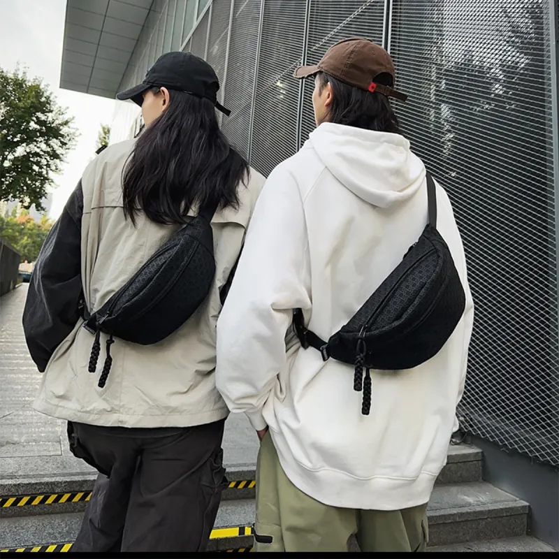 COLINS KEIRS PU Minimalist Style Sports One Shoulder Cycling Fanny Pack Sling Bag Regular Unisex Black-3
