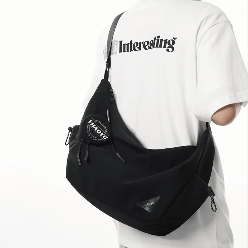 COLINS KEIRS Nylon Shoulder Bag, Crossbody Bag Unisex Black-3