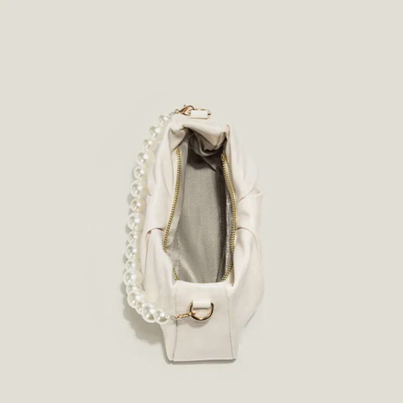 COLINS KEIRS PU Sweet Style Fashion Trend Pleated Design Crossbody Shoulder Bag Regular Women's Ecru-5