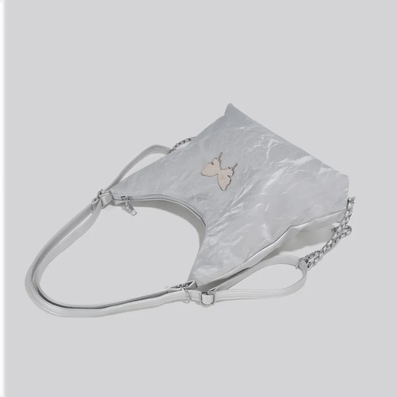 COLINS KEIRS Synthetic Leather Multifunction Crossbody Bag Backpack Shoulder Bag Regular Women's Silver Gray-3