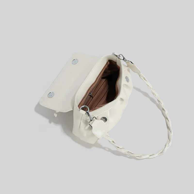 COLINS KEIRS Synthetic Leather Trendy Business Casual Crossbody Shoulder Bag Regular Women's Ecru-5