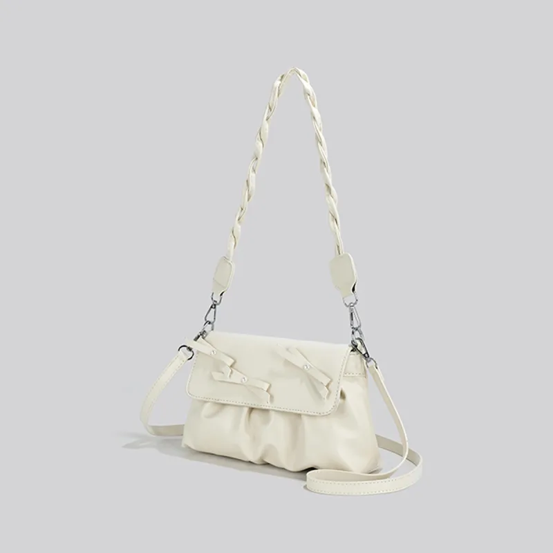 COLINS KEIRS Synthetic Leather Trendy Business Casual Crossbody Shoulder Bag Regular Women's Ecru-2