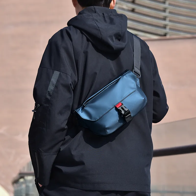 COLINS KEIRS Fabric Crossbody Biker Cycling Bag Commute One Shoulder Small Bag Men's Black/Gray/Blue-18