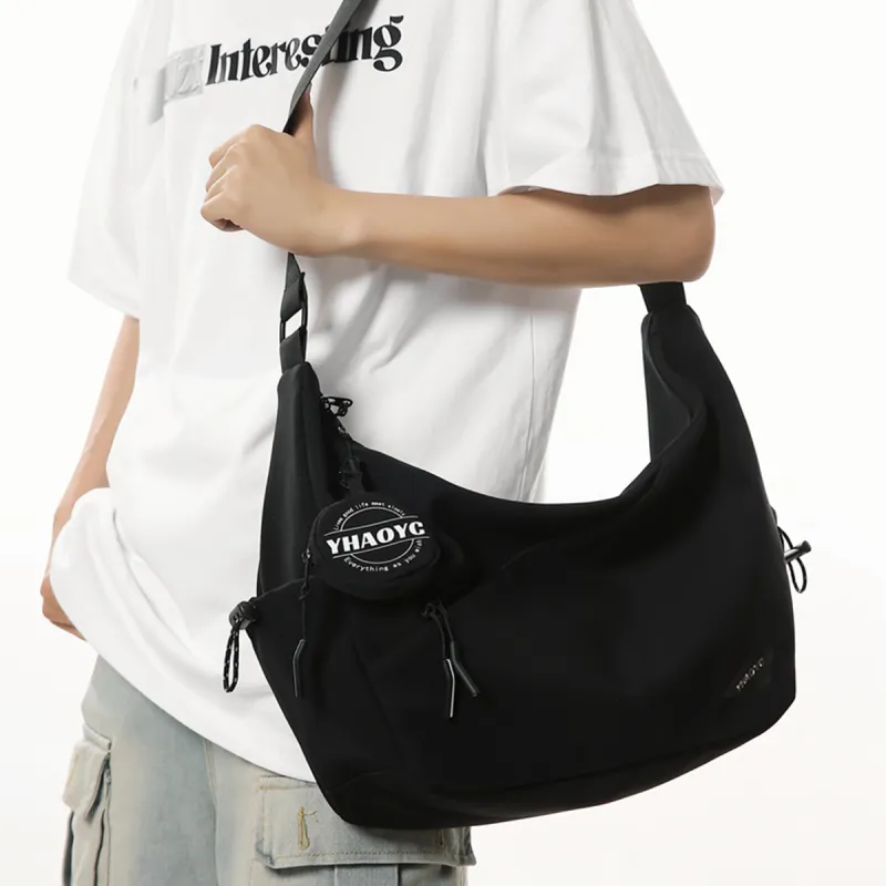 COLINS KEIRS Nylon Shoulder Bag, Crossbody Bag Unisex Black-2