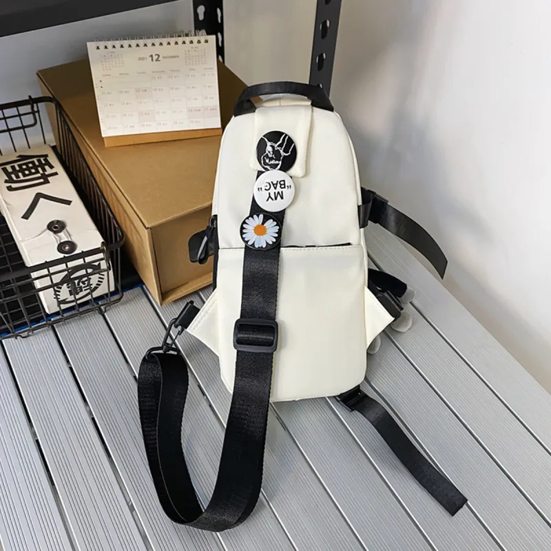 COLINS KEIRS Nylon Casual University Student Commute Sports Cycling Bag Sling Bag Regular Unisex White-6