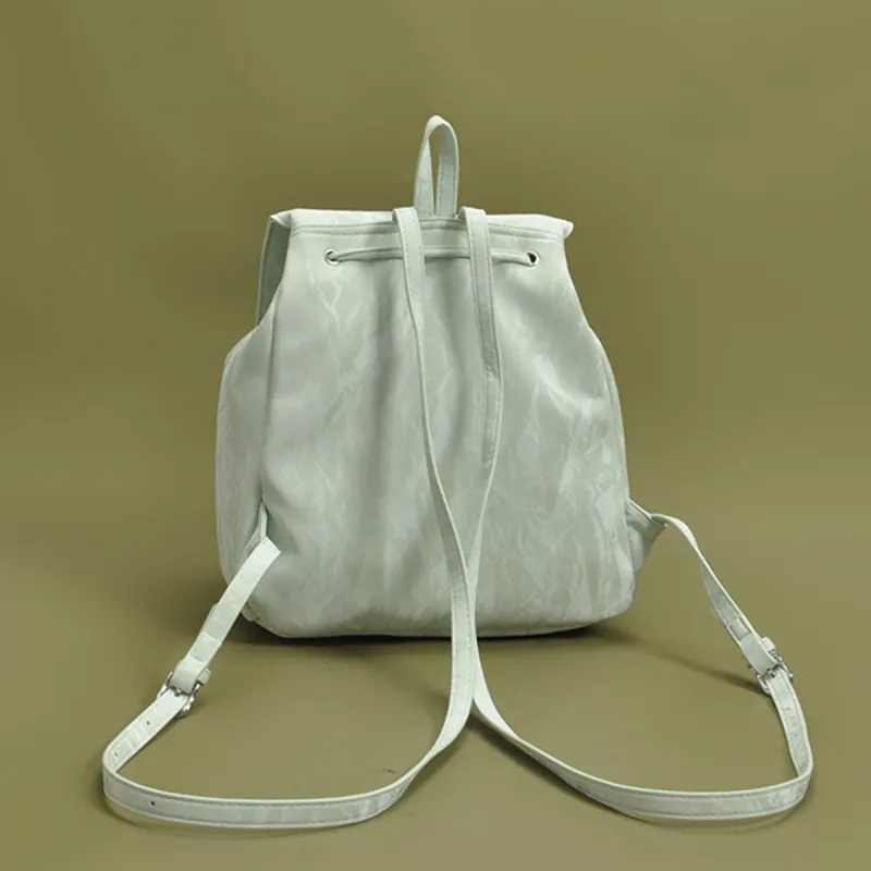 COLINS KEIRS Synthetic Leather Niche Design Butterfly Drawstring Trendy Commute Travel Backpack Regular Women's Green-5
