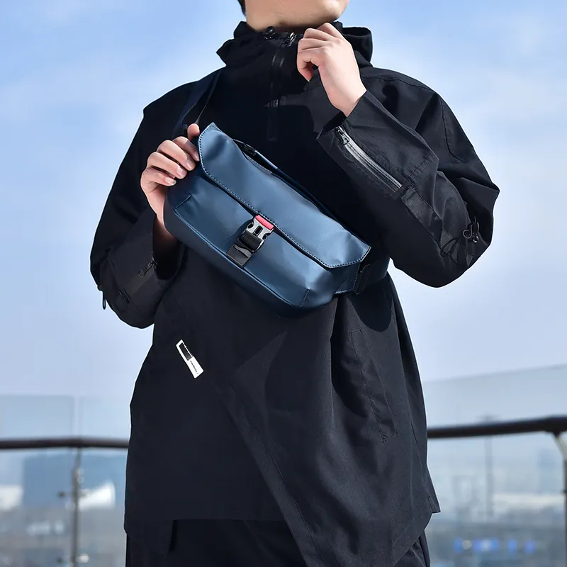 COLINS KEIRS Fabric Crossbody Biker Cycling Bag Commute One Shoulder Small Bag Men's Black/Gray/Blue-17