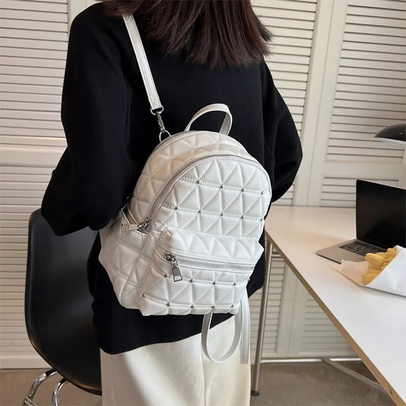 COLINS KEIRS PU Everyday Commute With Large Capacity Backpack Regular Women's White-4