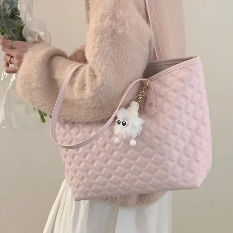 COLINS KEIRS Synthetic Leather Tote Bag, Shoulder Bag Women's Pink-5