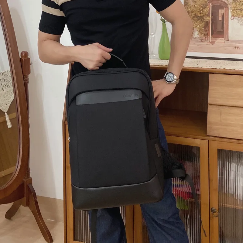 COLINS KEIRS Fabric With Microfiber Backpack For Men Large Size Unisex Black-6