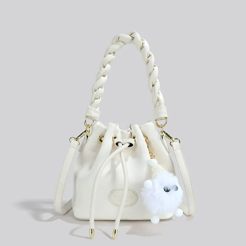 COLINS KEIRS Synthetic Leather Bag Trendy Versatile One Shoulder Handbag Regular Women's Ecru-1
