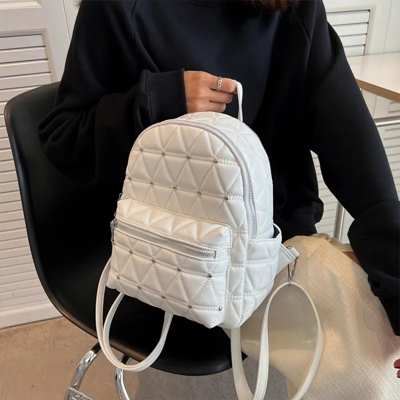 COLINS KEIRS PU Everyday Commute With Large Capacity Backpack Regular Women's White-5