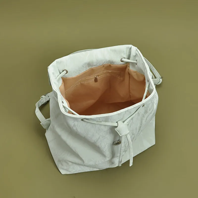 COLINS KEIRS Synthetic Leather Niche Design Butterfly Drawstring Trendy Commute Travel Backpack Regular Women's Green-7