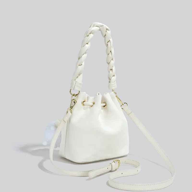 COLINS KEIRS Synthetic Leather Bag Trendy Versatile One Shoulder Handbag Regular Women's Ecru-3