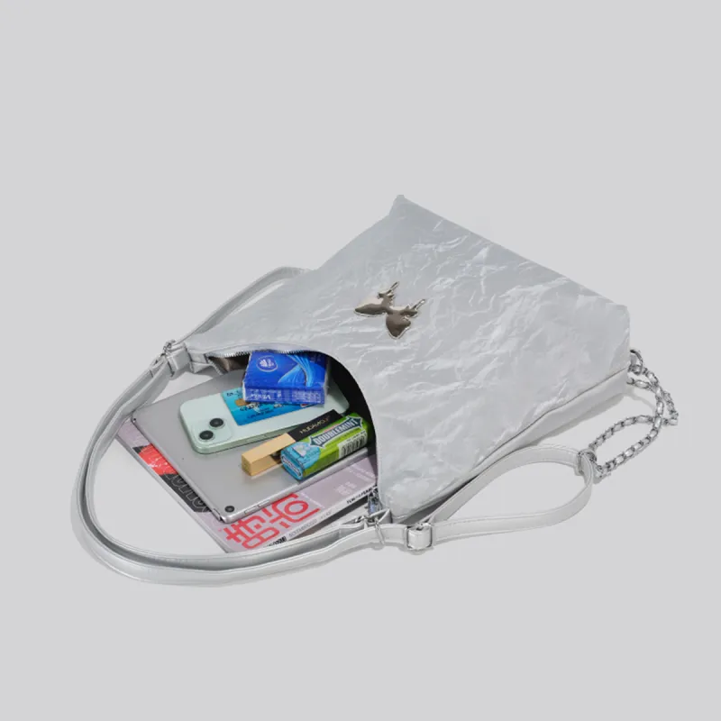COLINS KEIRS Synthetic Leather Multifunction Crossbody Bag Backpack Shoulder Bag Regular Women's Silver Gray-6