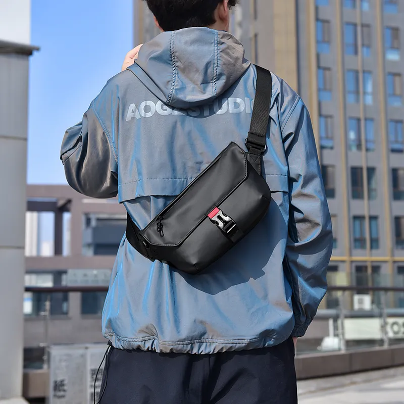 COLINS KEIRS Fabric Crossbody Biker Cycling Bag Commute One Shoulder Small Bag Men's Black/Gray/Blue-3