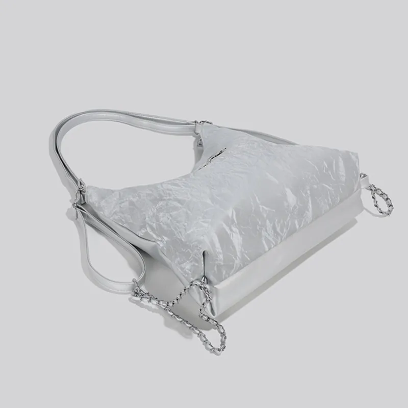 COLINS KEIRS Synthetic Leather Multifunction Crossbody Bag Backpack Shoulder Bag Regular Women's Silver Gray-4