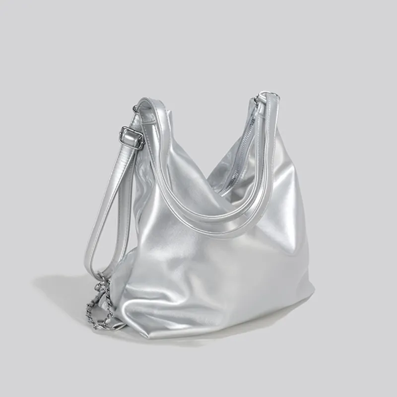COLINS KEIRS Synthetic Leather Multifunction Crossbody Bag Backpack Shoulder Bag Regular Women's Silver Gray-7