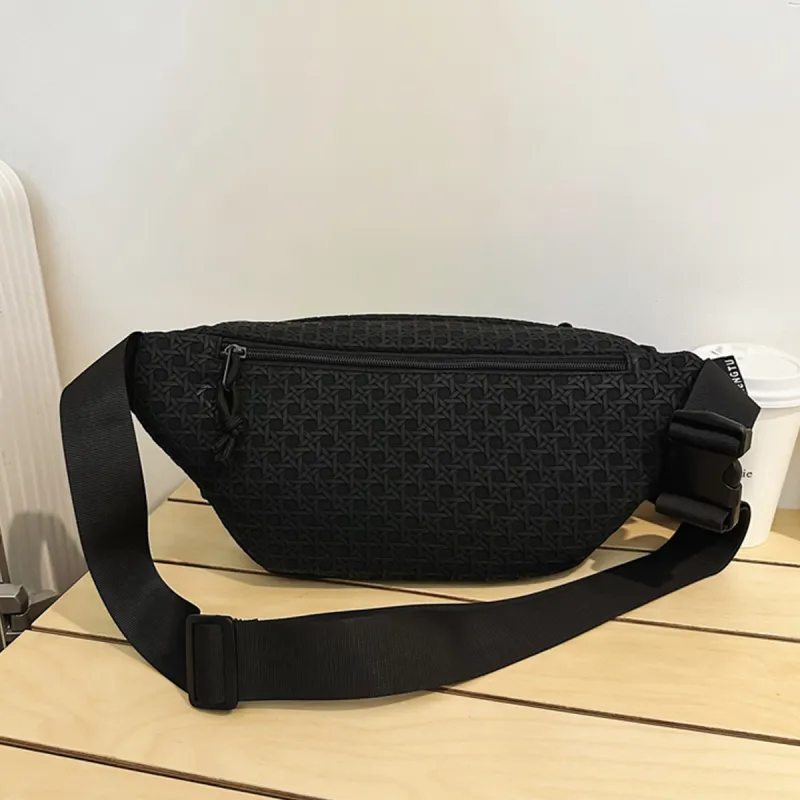 COLINS KEIRS PU Minimalist Style Sports One Shoulder Cycling Fanny Pack Sling Bag Regular Unisex Black-7