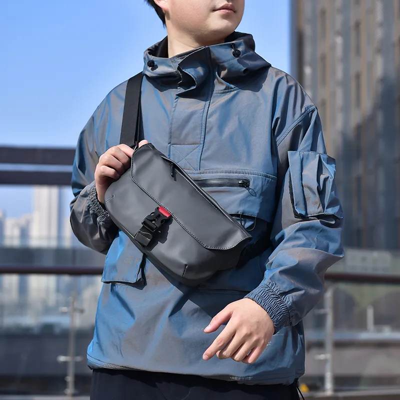 COLINS KEIRS Fabric Crossbody Biker Cycling Bag Commute One Shoulder Small Bag Men's Black/Gray/Blue-13
