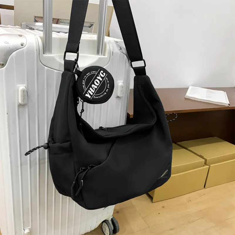 COLINS KEIRS Nylon Shoulder Bag, Crossbody Bag Unisex Black-4
