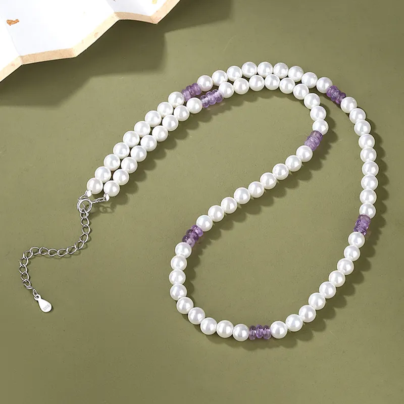SINO GEM Shell Pearl Necklaces Women's-2