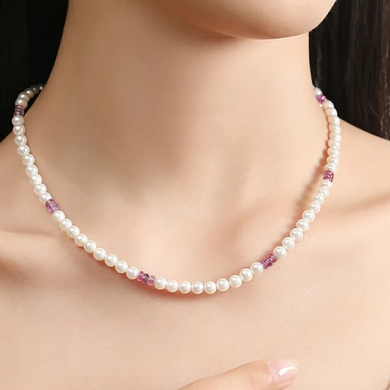 SINO GEM Shell Pearl Necklaces Women's-4
