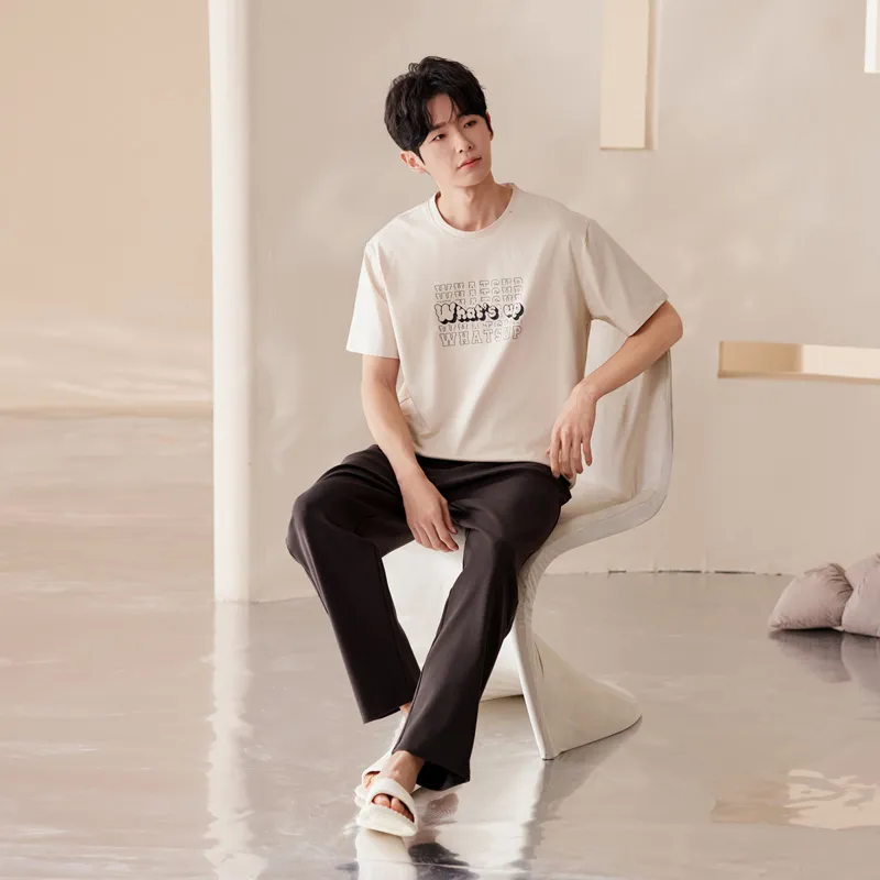Dorame Pajama Set Men's Apricot-3