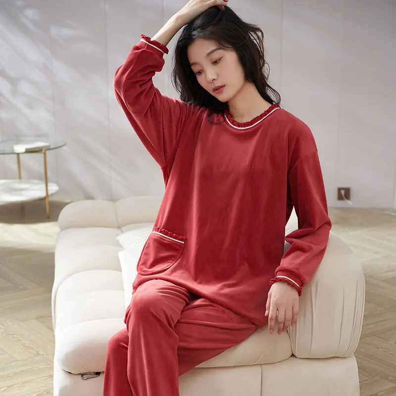Sha Qian Pajama Set Women's Red-3