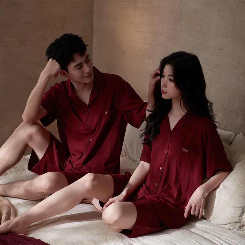 Sha Qian Pajama Set Women's Red-1