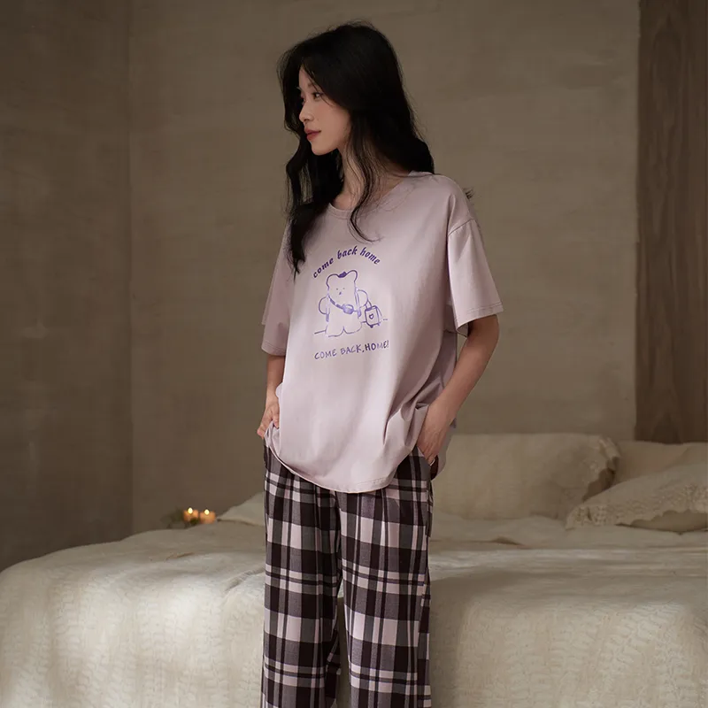 Sha Qian Pajama Set Women's Purple Pink-3